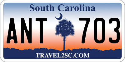 SC license plate ANT703