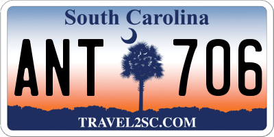 SC license plate ANT706