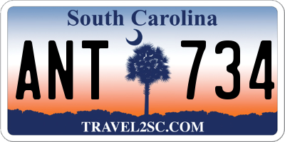 SC license plate ANT734