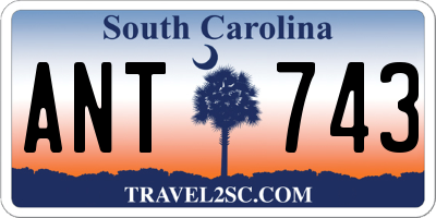 SC license plate ANT743
