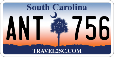 SC license plate ANT756