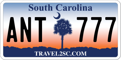 SC license plate ANT777