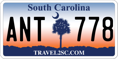 SC license plate ANT778