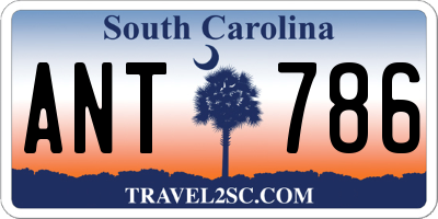 SC license plate ANT786