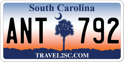 SC license plate ANT792