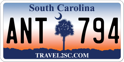SC license plate ANT794
