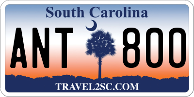 SC license plate ANT800