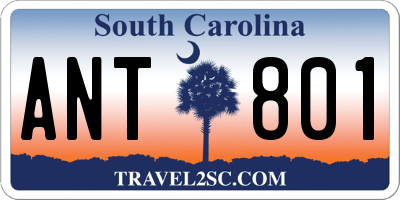 SC license plate ANT801