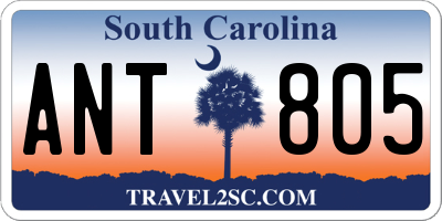 SC license plate ANT805