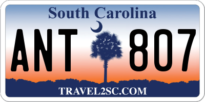 SC license plate ANT807