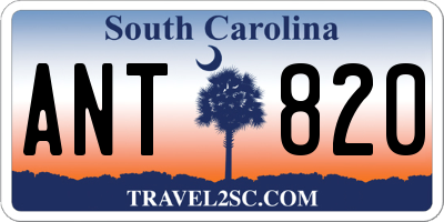 SC license plate ANT820