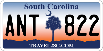 SC license plate ANT822