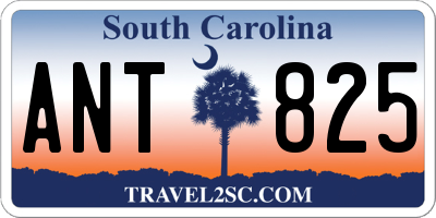 SC license plate ANT825