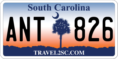SC license plate ANT826