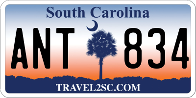 SC license plate ANT834