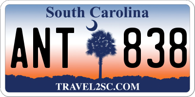 SC license plate ANT838
