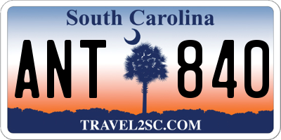 SC license plate ANT840