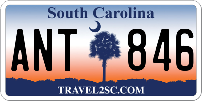 SC license plate ANT846