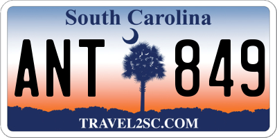 SC license plate ANT849