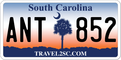 SC license plate ANT852