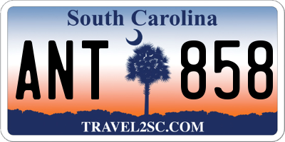 SC license plate ANT858