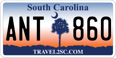 SC license plate ANT860