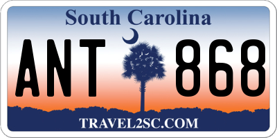 SC license plate ANT868
