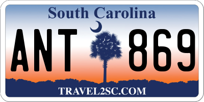 SC license plate ANT869