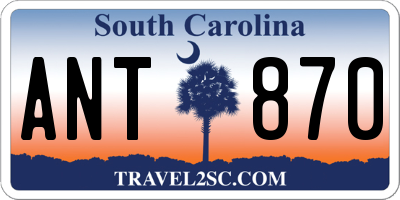 SC license plate ANT870