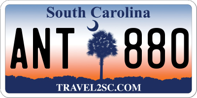 SC license plate ANT880