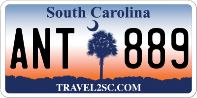 SC license plate ANT889