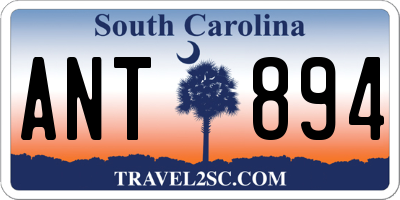 SC license plate ANT894
