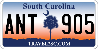 SC license plate ANT905