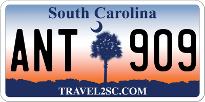 SC license plate ANT909