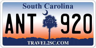 SC license plate ANT920