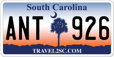 SC license plate ANT926