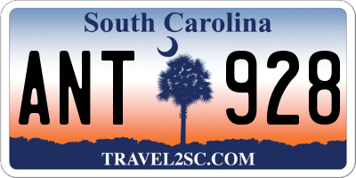 SC license plate ANT928
