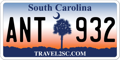 SC license plate ANT932