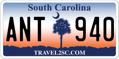 SC license plate ANT940