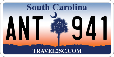 SC license plate ANT941