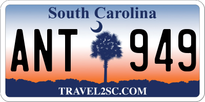 SC license plate ANT949