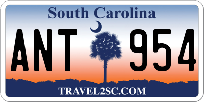 SC license plate ANT954