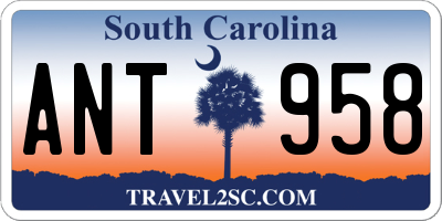 SC license plate ANT958