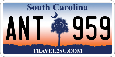 SC license plate ANT959