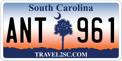 SC license plate ANT961