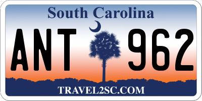 SC license plate ANT962