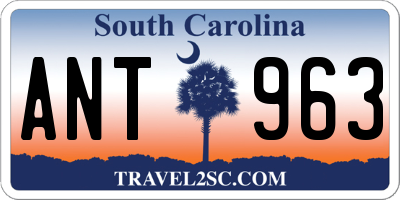 SC license plate ANT963