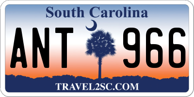 SC license plate ANT966