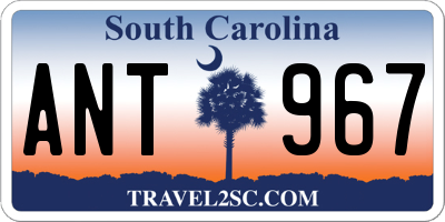 SC license plate ANT967