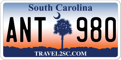 SC license plate ANT980
